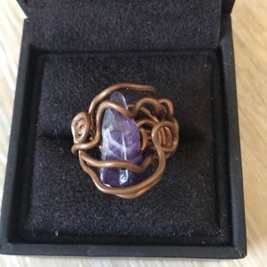 Handmade Copper and Amethyst Ring